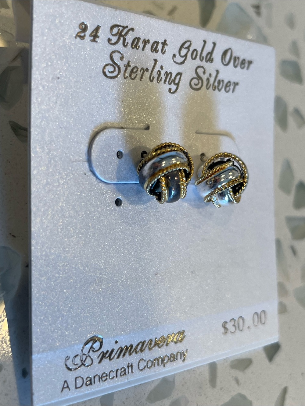 Primavera Two-Tone Knot Stud Earrings - Gold & Silver